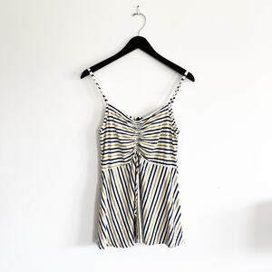 Blue and Yellow Striped Tank New Size Small NEW